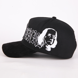 Mũ bóng chày vành cong 5 tấm kiểu mới, mũ thể thao da lộn tùy chỉnh với logo đính đá - Product Image 6