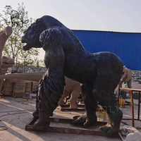 Escultura de Gorila en Movimiento de Arte Moderno, Estatua Grande de Fibra de Vidrio con Sonido