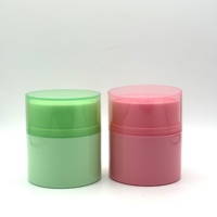 Vente en gros de pots en plastique de haute qualité, verts, 50g, pots en plastique vides pour crème cosmétique, contenants pour crème éclaircissante