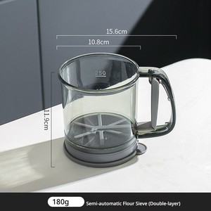 Tamis à farine semi-automatique transparent de haute qualité, fabriqué <span class=keywords><strong>en</strong></span> plastique sans BPA, adapté aux aliments, pour une utilisation sûre - Product Image 1