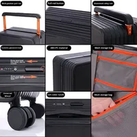 Tas Koper Roda Putar Lebar 20/24-inci, Roda Universal, Tas Troli Naik Pesawat, Unisex, Koper Tahan Lama, Tas Perjalanan