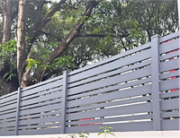 Panneau de clôture extérieur traditionnel en alliage d'aluminium thermolaqué pour la sécurité des escaliers, jardins et cours, à lattes horizontales
