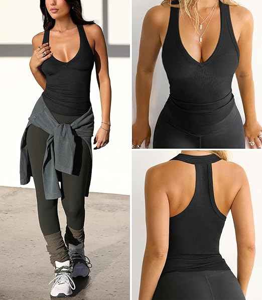 deep v tank top womens