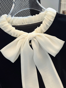 Boutique all'ingrosso 2025 primavera nuova alla moda <span class=keywords><strong>camicia</strong></span> da <span class=keywords><strong>donna</strong></span> a manica lunga <span class=keywords><strong>in</strong></span> <span class=keywords><strong>velluto</strong></span> oro di pizzo francese - Product Image 4