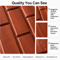 Panel Dinding PVC Motif Kayu 3D Embossed Ringan, Mudah Dipasang, untuk Industri, Kantor, dan Restoran (Grosir)