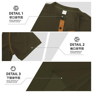 เสื้อโปโลผู้ชายแห้งเร็วแขนสั้นมีกระเป๋าผ้าโพลีเอสเตอร์ผสมสแปนเด็กซ์บางเบาสำหรับใส่พักผ่อน สีแดง - Product Image 5