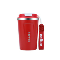 Gobelet isotherme en acier inoxydable de 16 oz avec sangle, tasse de voyage à double paroi sous vide avec couvercle rabattable, plusieurs couleurs, logo personnalisé