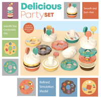 Jouets Lucky Toys pour enfants : Jeu d'imitation de service de thé de l'après-midi avec gâteau et beignets