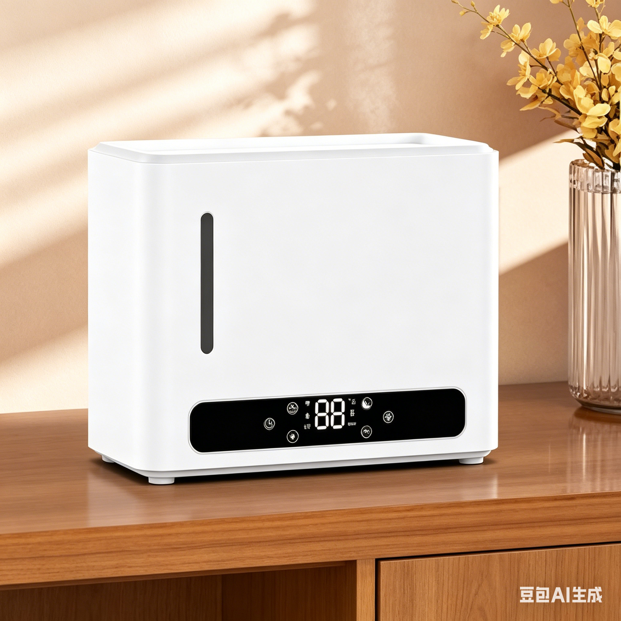 Warm Cool Mist Ultrasonic Humidifier with UV Sterilization Aromatherapy Remote Control 3 Mist Levels & Timer for Household Use