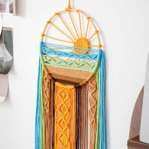 Macramè <span class=keywords><strong>parete</strong></span> appesa giallo Tie-Dye tramonto decorazione della <span class=keywords><strong>parete</strong></span> per arazzo <span class=keywords><strong>soggiorno</strong></span> decorazione della <span class=keywords><strong>parete</strong></span> - Product Image 5