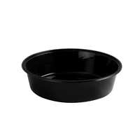 Boîte à lunch transparente jetable avec couvercle de bol de restauration rapide épaissi assiettes et bols en plastique PP noir et blanc à emporter