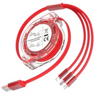 Câble de charge rétractable universel 3-en-1 avec logo personnalisé pour promotion en gros – Câble de charge USB multiple avec logo sur mesure