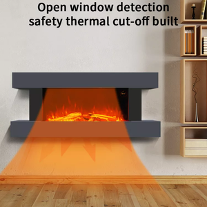 Foyer électrique 52 ''avec cheminée, chauffage électrique de cheminée à minuterie 7 jours 24 heures avec détection de fenêtre ouverte/ - Product Image 2