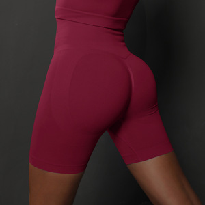 Women Ribbed Knee Length Yoga <b>Shorts</b> High Waist Compression No Camel Toe <b>Stretch</b> Cycling Running Fitness <b>Shorts</b> Wholesale - Product Image 1