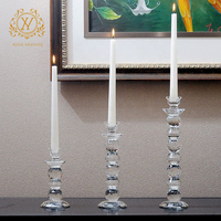 Bougeoir en forme de chaîne de perles de verre Bougeoir unique en cristal clair pour la décoration de table de mariage romantique