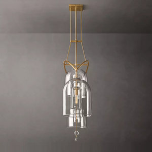 Vintage American Brass Chandelier <b>Large</b> Villa Dining Room Island Decoration Blown Glass Modern Design Luxury Chandelier Lighting - Product Image 6