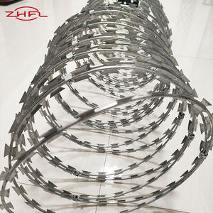 Alambre de púas decorativo de acero galvanizado para barreras móviles, bobina de alambre de púas de resorte de 16 clavijas, galvanizado en caliente. - Product Image 1