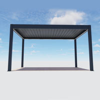 Pergola électrique en aluminium, pavillon extérieur, arche à lamelles, structure métallique thermolaquée, balcon, jardin, gazebo, écologique, nature