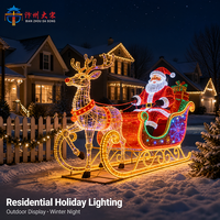 Riesiger Outdoor-Weihnachts-Rentierschlitten mit Laterne, Handgefertigte LED-Feiertagsdekoration für Park, Platz und Garten