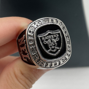 Anello da uomo 2022 Oakland Raiders in lega di alta qualità, <span class=keywords><strong>design</strong></span> a ventaglio, colore argento e oro, per il campionato di football americano - Product Image 2