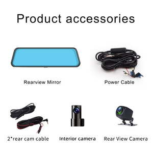 10 inch IPS màn hình cảm ứng Video Recorder Wifi App kiểm soát 3 kênh 3 cách gương Recorder streaming Recorder gương Dashcam 3 - Product Image 2