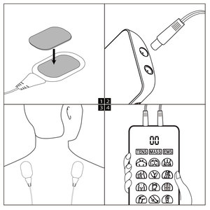 Máquina de <span class=keywords><strong>fisioterapia</strong></span> de plástico cómoda de mano, Dispositivo de masaje de alivio estimulante muscular, terapia de dolor de diez unidades - Product Image 4