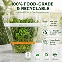 Sacs en plastique trapézoïdaux personnalisés avec logo, imprimés en héliogravure, qualité alimentaire, avec trous d'aération pour l'emballage de la laitue et des légumes en ferme