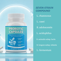 Formule lyophilisée PROBIOTIQUE 60 capsules végétariennes Complément alimentaire 7 souches 10 milliards d'UFC Soutien de la santé intestinale et de l'immunité