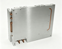 Plaque froide liquide en aluminium OEM avec tube serpentin en cuivre intégré pour refroidissement par eau, dissipateur thermique pour laser industriel et chargeur EV
