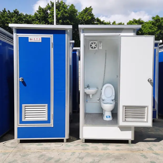 Nanhu toilet seluler portabel, kamar mandi umum prefabrikasi luar ruangan nyaman