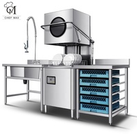Lave-vaisselle commercial automatique haute capacité ETL CE pour restaurant, fabriqué en Chine