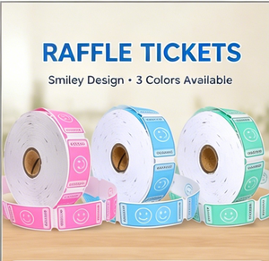 Papel Recubierto de 1x2 Pulgadas para Boletos de Rifa, Etiquetas Fáciles de Desprender, Reverso Escribible, Numeración Consecutiva para Eventos - Product Image 1