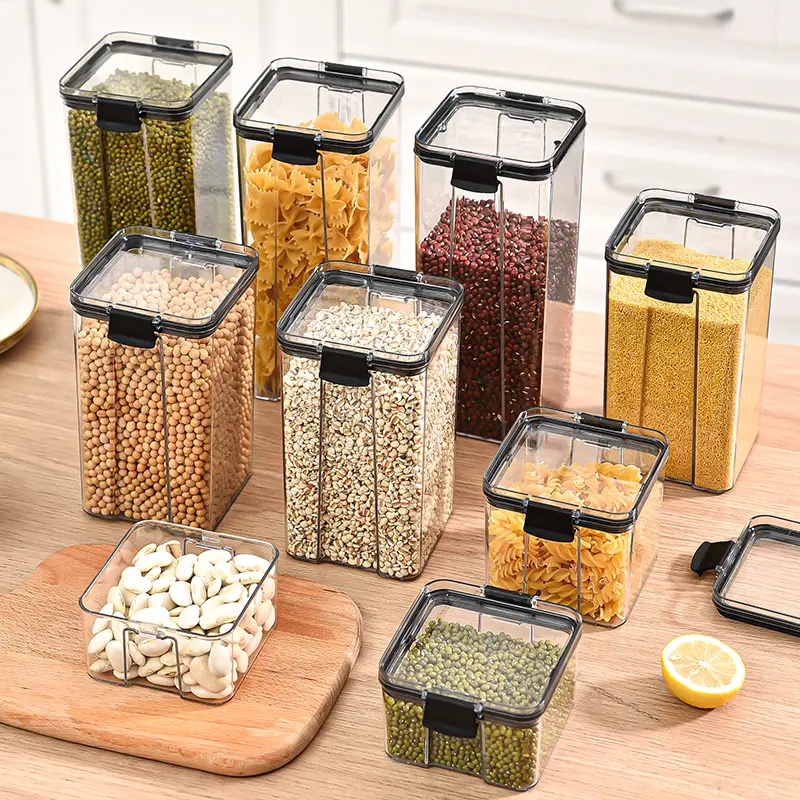 Probe Kunststoff luftdichte Lebensmittel lager behälter Bpa Free Storage Pantry Organizer Jar