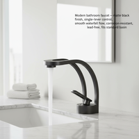 Robinet de lavabo monotrou sans contact en laiton à col de cygne, finition polie, design moderne, pour salle de bain, meuble-lavabo, comptoir, salle de sport
