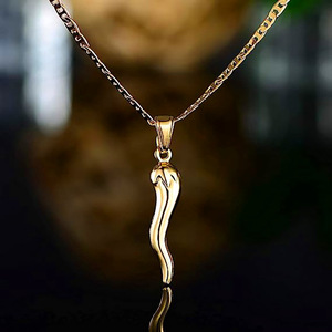 Collar Largo con Colgante de Chile para Mujer, Cadena de Eslabones Tipo Clip, Joyería de Moda para Uso Diario, Regalo - Product Image 1