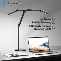 Lámpara de escritorio Led con protección ocular para estudiantes, dormitorio, estudio, trabajo, lectura, lámpara de escritorio plegable de doble cabeza con Base