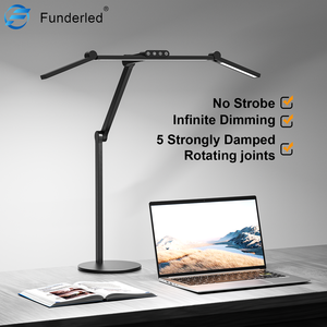 Led Desktop Eye Protection Table <strong>Lamp</strong> Student Bedroom Dormitory Studio Study Work Read Foldable Double Head Desk <strong>Lamp</strong> with Base - Product Image 3