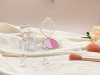 Meilleure vente fard à joues à poudre pressée 2 couleurs imperméable à l'eau pour un teint de peau clair crée un maquillage minéral naturel et sain pour le visage