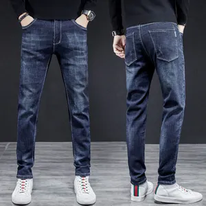 Jeans pour hommes, dernières tendances, coupe droite, en coton élastique, slim, <span class=keywords><strong>skinny</strong></span>, noir - Product Image 2