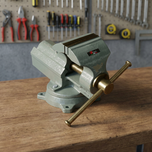 TTAKE Industrial Iron Steel <b>Vice</b> Stationary Bench Vise Swivel Base 150mm Jaw Width 175mm Opening for Pipe Application OEM - Product Image 3