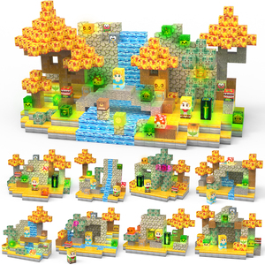 200PCS <span class=keywords><strong>Princesa</strong></span> de plástico y Guerrero Juguetes de bloques de construcción magnéticos con 10PCS Cubos emisores de luz en juegos - Product Image 3