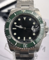 Montre homme, mouvement NH35, boîtier Sub, verre saphir, lunette de plongée, acier inoxydable, luminescent, automatique, mécanique, 3 ATM