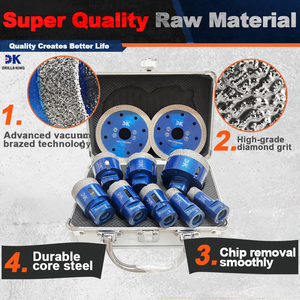 En stock, Vente chaude : Kit de scies cloches diamantées brasées, jeu de forets diamantés, couronne diamantée brasée de haute qualité <span class=keywords><strong>pour</strong></span> carreaux de céramique - Product Image 2