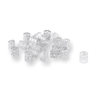Anelli per trecce ILAN 18x9mm Argento 20 pz per acconciature - Product Image 1