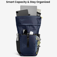 Sac de sport à enroulement, sac à dos pour ordinateur portable et tablette, avec fermeture coulissante, finition mate, construction Bit Elite, pour voyage, usage familial, tri, affaires, Vanguard