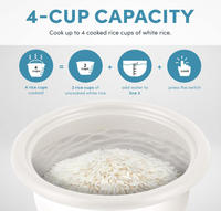 Mini cuiseur à riz, 2 tasses (avant cuisson) / 4 tasses (après cuisson), cuiseur à céréales, machine à soupe, maintien au chaud automatique, 1 Qt, rose