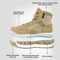 Bottes tactiques en nylon Ripstop Cordura Coyote Tan, bottes tactiques HydroGuard imperméables et antidérapantes, chaussures de patrouille