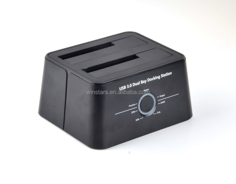 USB3.0 à 2.5 ''& 3.5'' SATA Double Baie Station d'accueil pour DISQUE DUR Support De Sauvegarde À Une Touche