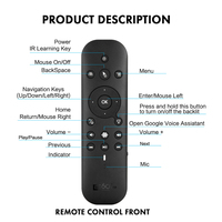 BOXPUT G60S Pro BT 5.0 dan 2.4G Gyroscope Air Mouse Remote Control Wireless Mini Keyboard untuk Android Smart TV Box Komputer OTT
