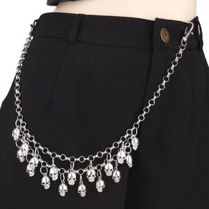 Cadena de cintura gótica con calavera, de aleación de zinc, de una sola capa, estilo punk, para Halloween, cadena corporal de moda - Product Image 2